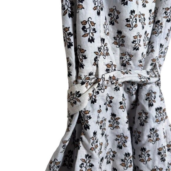 Ann Taylor Tank Top Women's 8 Floral Button Up Tie Sleeveless Lined Shirt - Picture 7 of 12